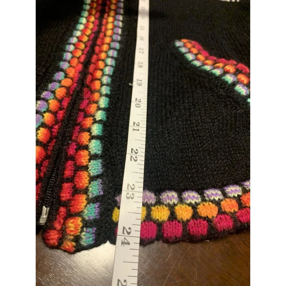Alpaca‎ Hooded Multicolored Lightweight Sweater Size S